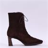 Hispanitas Bangkok Laced Heel Ankle Boot - Brown Suede
